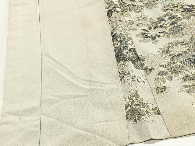 平和屋着物＃羽織　寿光織　草花文　金銀糸　正絹　逸品　CABL4112ua