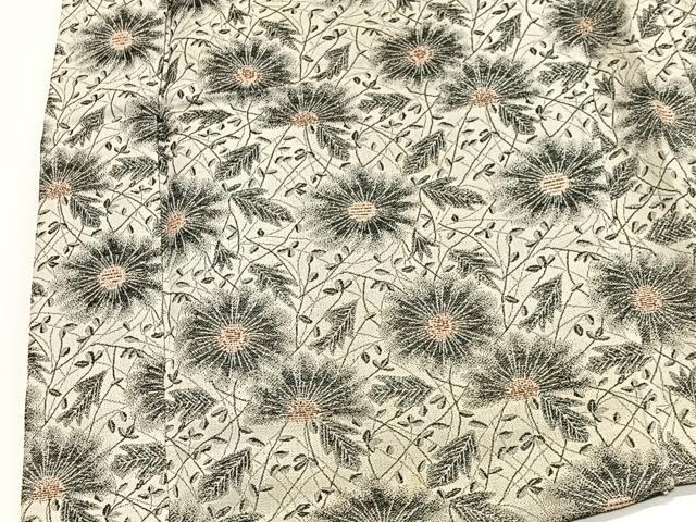 平和屋着物＃羽織　お召地　草花文　正絹　逸品　CABL4113ua