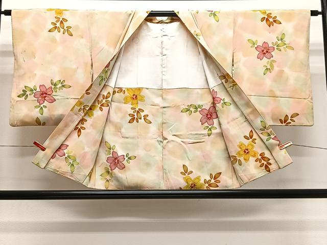 平和屋着物＃羽織　草花文　暈し染め　正絹　逸品　CABL4114ua
