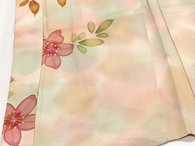 平和屋着物＃羽織　草花文　暈し染め　正絹　逸品　CABL4114ua