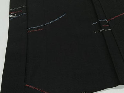 平和屋着物＃羽織　斜線文　黒地　正絹　逸品　CABL4116ua