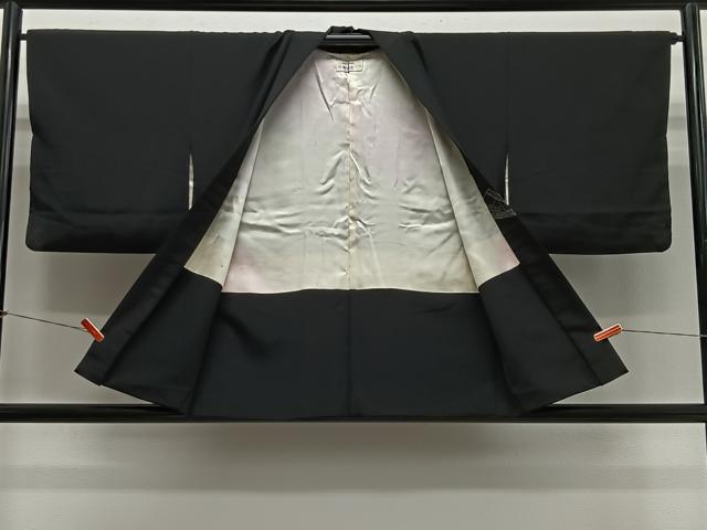 平和屋着物＃抽象文様　黒地　金彩　やまと誂製　正絹　逸品　CABL4117ua