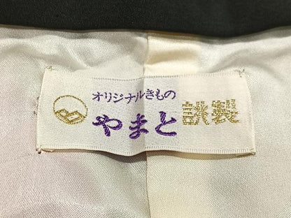 平和屋着物＃抽象文様　黒地　金彩　やまと誂製　正絹　逸品　CABL4117ua