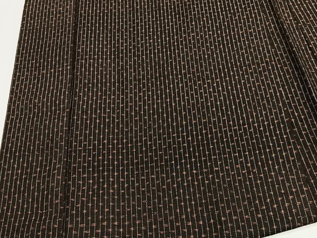 平和屋着物＃男性　国指定重要無形文化財　本場久米島紬　金城カマド作　手織　羽織　縞　証紙付き　正絹　逸品　CABL4119ua