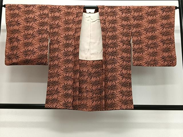 平和屋着物＃羽織　草葉文　正絹　逸品　CABL4126ua