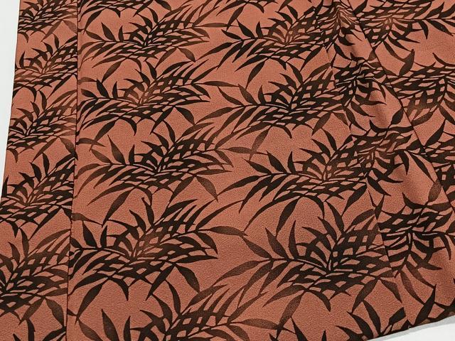 平和屋着物＃羽織　草葉文　正絹　逸品　CABL4126ua