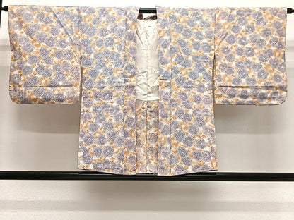 平和屋着物＃羽織　草花文　正絹　逸品　CABL4131ua