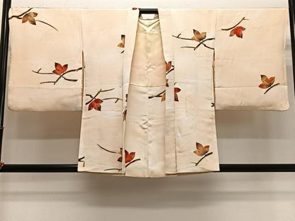 平和屋着物＃羽織　地紋起こし　枝葉文　正絹　逸品　CABL4132ua