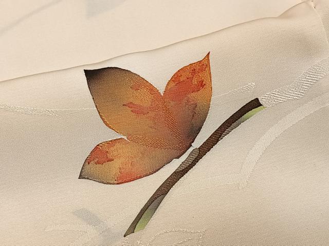 平和屋着物＃羽織　地紋起こし　枝葉文　正絹　逸品　CABL4132ua