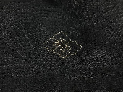 平和屋着物＃羽織　寿光織　風景文　黒地　金銀糸　正絹　逸品　CABL4141ua