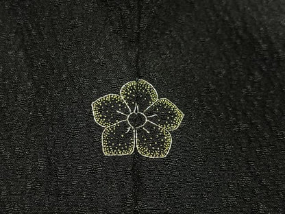 平和屋着物＃羽織　寿光織　抽象文様　黒地　金銀糸　正絹　逸品　CABL4148ua