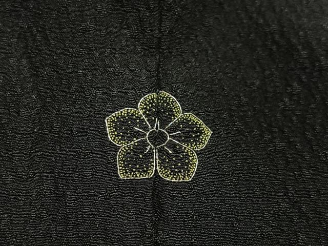 平和屋着物＃羽織　寿光織　抽象文様　黒地　金銀糸　正絹　逸品　CABL4148ua