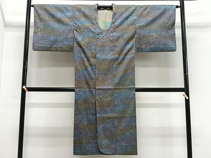 平和屋着物＃道行コート　草花文　暈し染め　ロング丈　正絹　逸品　CABL4150ua