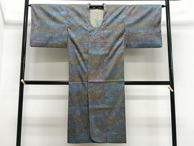 平和屋着物＃道行コート　草花文　暈し染め　ロング丈　正絹　逸品　CABL4150ua