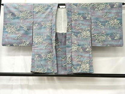 平和屋着物＃羽織　草花文　暈し染め　ウール　CABL4158ua