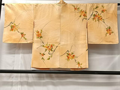 平和屋着物＃羽織　手描き　枝花文　暈し染め　正絹　逸品　CABL4170ua