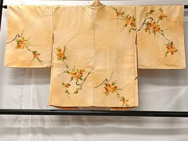 平和屋着物＃羽織　手描き　枝花文　暈し染め　正絹　逸品　CABL4170ua