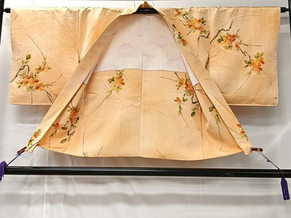 平和屋着物＃羽織　手描き　枝花文　暈し染め　正絹　逸品　CABL4170ua