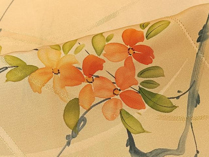 平和屋着物＃羽織　手描き　枝花文　暈し染め　正絹　逸品　CABL4170ua