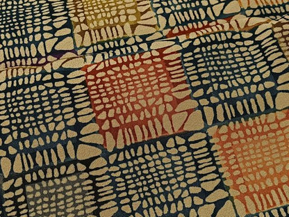 平和屋着物＃羽裏　型染め　格子　正絹　逸品　CABL4171ua