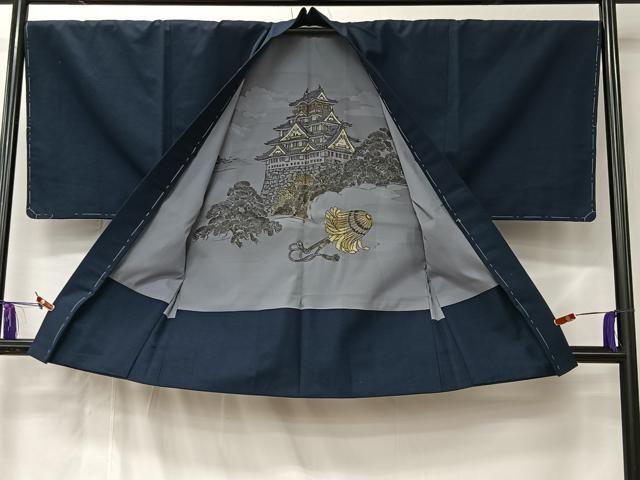 平和屋着物＃男性　羽織　紬地　霞文　ウール　CABL4183ua