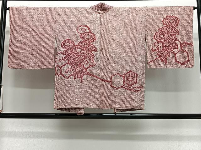 平和屋着物＃羽織　総絞り　草花文　正絹　逸品　CABL4225ua