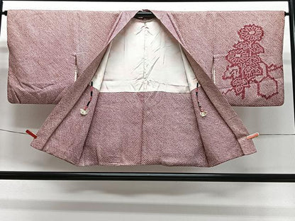 平和屋着物＃羽織　総絞り　草花文　正絹　逸品　CABL4225ua