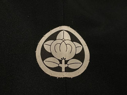 平和屋着物＃男性　道中着　黒紋付　単衣　洗える着物　CABL4228ua