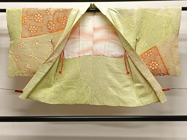 平和屋着物＃羽織　総絞り　花唐草文　正絹　逸品　CABL4232ua