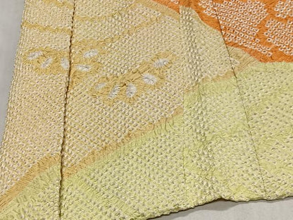 平和屋着物＃羽織　総絞り　花唐草文　正絹　逸品　CABL4232ua