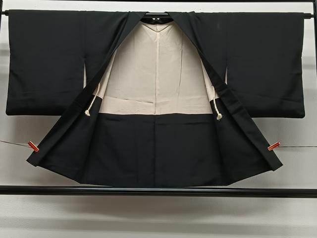 平和屋着物＃羽織　手描き　唐子　黒地　金彩　正絹　逸品　CABL4235ua