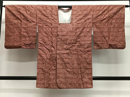 平和屋着物＃道行コート　横段地紋　正絹　逸品　CABL4238ua