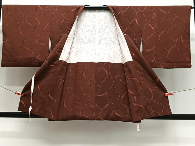 平和屋着物＃道行コート　地紋起こし　抽象文　正絹　逸品　CABL4247ua