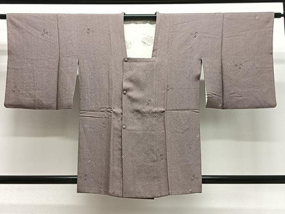 平和屋着物＃道行コート　草花文　正絹　逸品　CABL4250ua