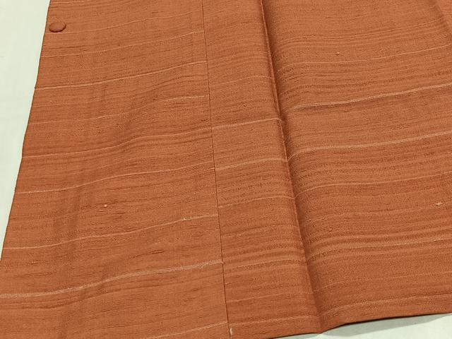 平和屋着物＃道行コート　紬地　横段文　ロング丈　正絹　逸品　CABL4258ua