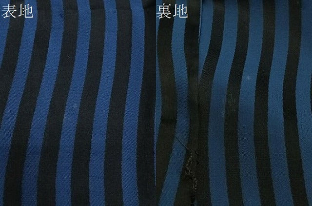 平和屋着物＃道行コート　雨コート　縞　正絹　逸品　CABL4271ua