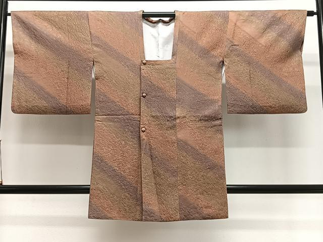 平和屋着物＃道行コート　斜線文　暈し染め　高島屋扱い　正絹　逸品　CABL4279ua