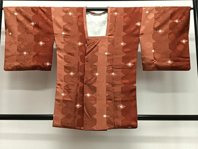 平和屋着物＃道行コート　絞り　亀甲地紋　正絹　逸品　CABL4282ua