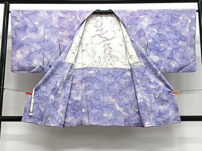 平和屋着物＃道行コート　霞文　暈し染め　正絹　逸品　CABL4286ua