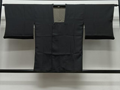 平和屋着物＃道行コート　リバーシブル　斜線文　正絹　逸品　CABL4288ua