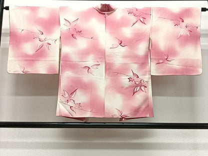 平和屋着物＃羽織　地紋起こし　枝葉文　暈し染め　正絹　逸品　CABL4290ua
