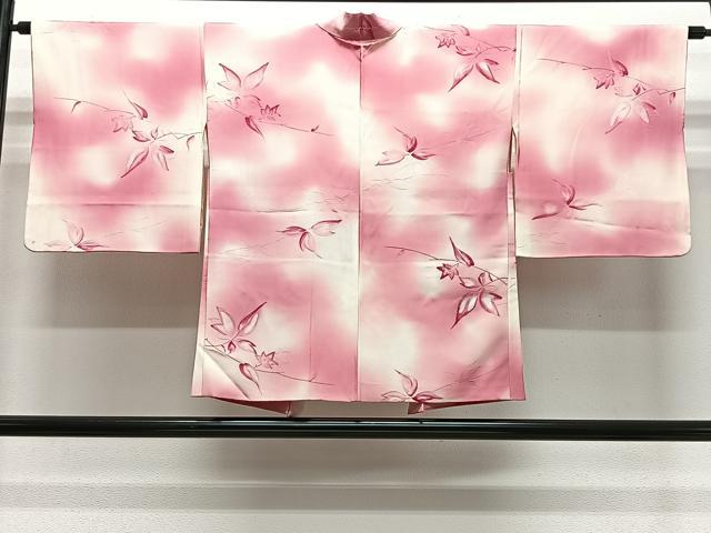 平和屋着物＃羽織　地紋起こし　枝葉文　暈し染め　正絹　逸品　CABL4290ua