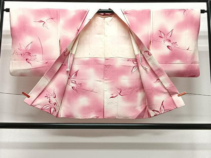 平和屋着物＃羽織　地紋起こし　枝葉文　暈し染め　正絹　逸品　CABL4290ua