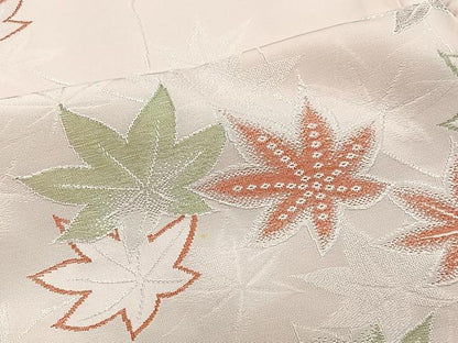 平和屋着物＃羽織　寿光織　枝葉文　銀糸　正絹　逸品　CABL4295ua