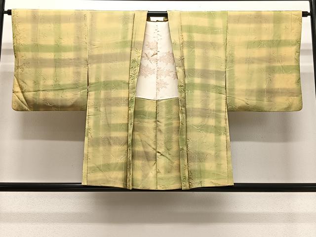 平和屋着物＃羽織　笹竹文　暈し染め　正絹　逸品　CABL4296ua