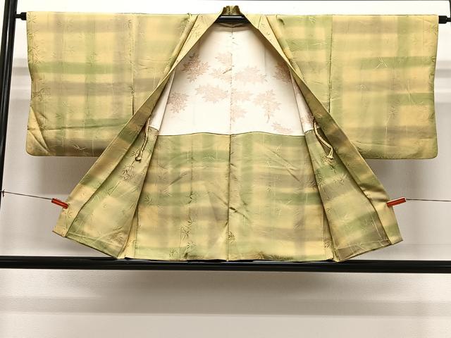 平和屋着物＃羽織　笹竹文　暈し染め　正絹　逸品　CABL4296ua