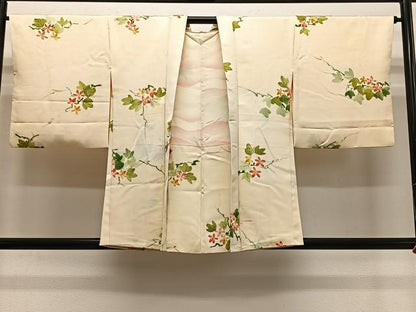 平和屋着物＃羽織　手描き　枝花文　正絹　逸品　CABL4297ua