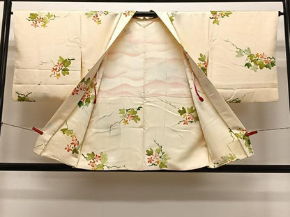 平和屋着物＃羽織　手描き　枝花文　正絹　逸品　CABL4297ua