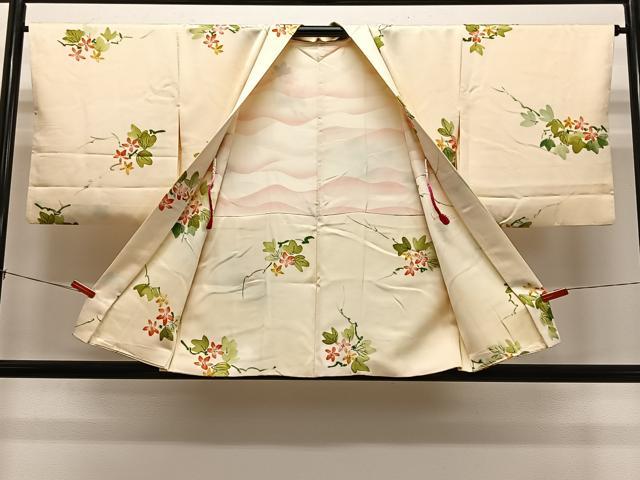 平和屋着物＃羽織　手描き　枝花文　正絹　逸品　CABL4297ua