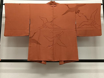 平和屋着物＃羽織　飛鶴文　正絹　逸品　CABL4300ua
